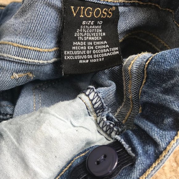 Vigoss Blue Denim Shorts Girls Size 10 - Picture 6 of 8
